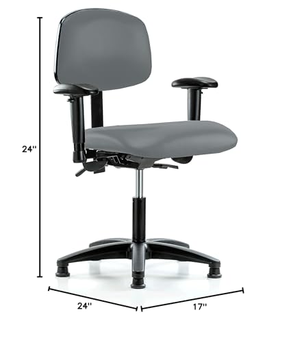 Image of Perch Task Chair with Glides, Desk Height 18 inch-23 inch, Cinder Fabric