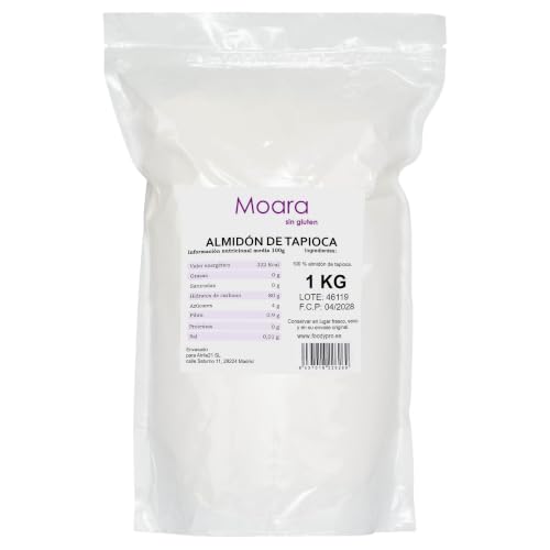 Almidón de yuca, tapioca sin gluten y vegana - Fécula de mandioca (1 kg)