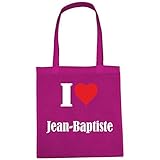 Reifen-Markt Tasche I Love Jean-Baptiste Größe 38x42 Farbe Pink Druck Weiss