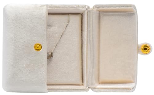 Giftop Velvet Necklace Pendant Gift Box Jewelry Display Storage Case (Beige)