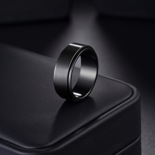 Mens Fidget Rings Anxiety Rings for Men Womens Chain Spinner Rings for Adults Titanium Steel Rings3