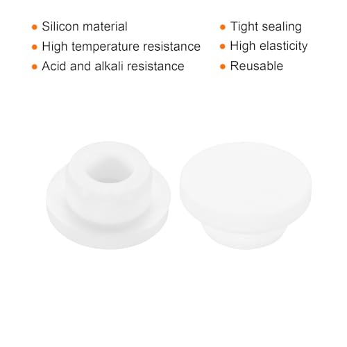Image of MECCANIXITY 11pcs T-Shaped Silicone Plugs 23mm 7 /8 Inch Dia Snap in Plug Hole Seal Cover Round Rubber Stopper for Kitchen Rubber Bulkheads Waterproof Sealing Plugs White