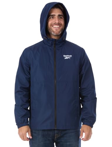 Reebok Rain Jacket Men with Hood, Windbreaker Men Lightweight Waterproof Jacket3