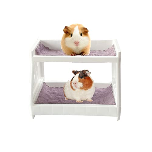 Guinea Pig Bunk Bed With 2 Mats Small Animal Bedding Toy Hamster Hideout Corner Cage Accessories For Guinea Pig Chinchilla Rat Hedgehog Sugar Glider Hamster #TOP24