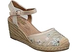 DANGELA | Alpargatas con Cuña D'Angela para Mujer – Yutes en Color Nude con Puntera con Detalles – Espadrilles con Hebilla – Cuña Alta y Cómoda – Estilosas – Elegantes – Versátiles – Modelo DJT30677