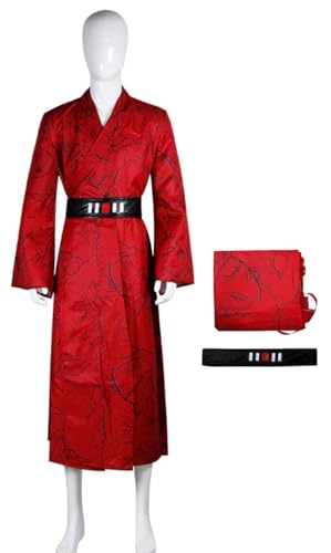 Liuyumin Adult Sheev Palpatine Costume Suit Rise of Skywalker Cosplay Mens Hooded Cloak Darth Sidious Halloween Outfits (Red (No Cloak), Small)