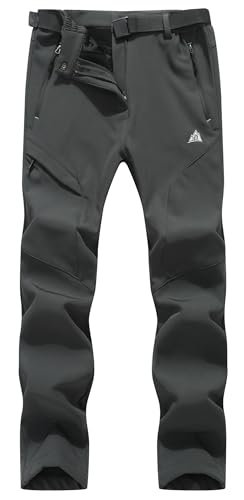 MOERDENG Women's Fleece Lined Snow Ski Pants Waterproof Softshell