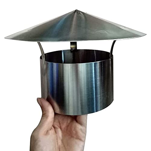 Kesimo Chimney Cowl Stainless Steel Waterproof Round Air Vent Cowl Cap Roof Chimney Flue Cowl Pipe Rain Cover Protector Cap Ending Heating Stove Exhaust Pipe Chimney Rain Cap,170Mm #TOP26