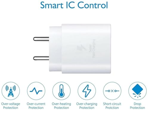 Image of 25 watt Charger Type c Compatible with Samsung Charger Original Galaxy Z Fold 5 /4 /3, Z Flip5 /4 /3, S24 /S24+ /S24 Ultra, S23 /S23+ /S23 Ultra /S23 FE S /A /M /F Series (White, with Cable)