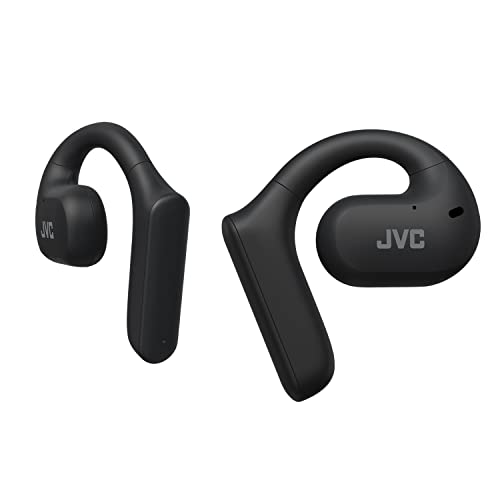 JVC Auriculares inalámbricos Deportivos 27h de Batería, Sonido, Auriculares de Oido Abierto, Resistentes al Agua IPX4, Doble Micro, Auriculares Running para Correr - HA-NP35T-B, Negro