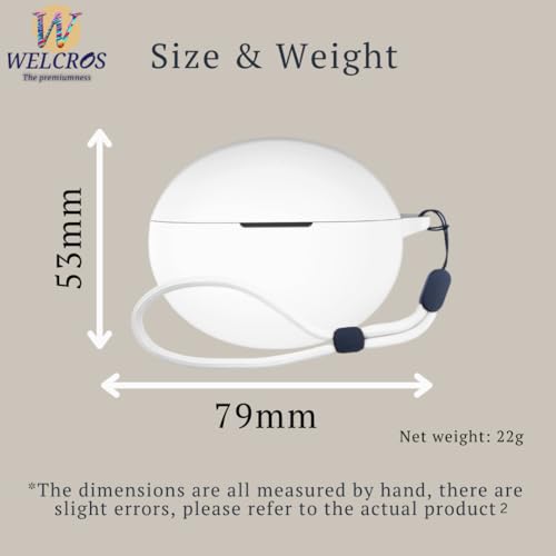 Image of WELCROS Soft Silicone Protective Case Cover for OnePlus Buds 4 (Lanyard White)