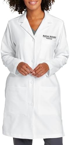 Personalized Embroidered Lab Coat for Women 38" Your Name Text Custom Medical Laboratory Coat M