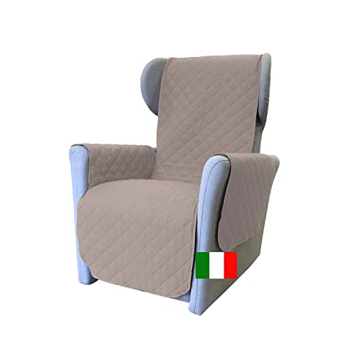 Moonange Housse de Fauteuil 1 Place avec accoudoirs et Assise 55 cm. Imperméable, réversible, antidérapante, Relaxation, Anti-Taches, Anti-Rayures, Chiens,...