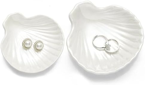 Amazon.com: TIGERMILLION Sea Shell Jewelry Dish, Ceramic Seashell ...