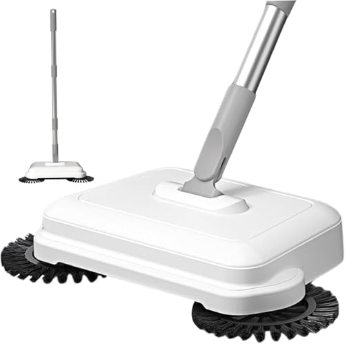 Sweeper 2 en 1 étage, balayeur de poussée à Main tournante à 360 ° avec Longue poignée pour Nettoyage du Sol Dur du Tapis