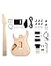 Fistrock DIY Electric Guitar Kit Beginner Kit 6 String Right Handed with Basswood Body Hard Maple Neck Poplar Laminated Fingerboard Black Hardware Build Your Own Guitar JS Series.