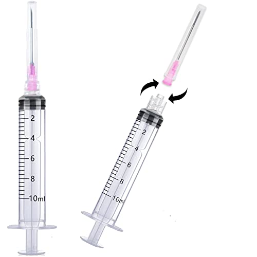 25 Pack 10Ml Plastic Syringes With 18Ga, For Scientific Labs, Industrial Dispensing And Liquid Measuring Syringe Tools, Individually Sealed Packaging #TOP2