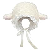 JJIAGOLD Sombreros de oveja con felpa, lindo disfraz de animal, diadema de cordero suave y cálida para niños, niñas, hombres y mujeres, accesorios para fotos
