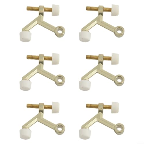 Desiumite Fermaporta in lega di zinco, resistente, regolabile, con rivestimento antiruggine, per porte cave, balconi, terrazze e porte, ottone lucido