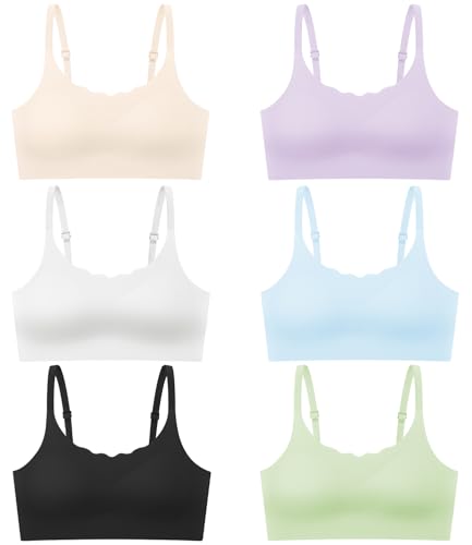 Kakamin Girls Seamless Training Bra Sports Bra with Padding for Teen Girl Adjustable Strap Size12-14Years.