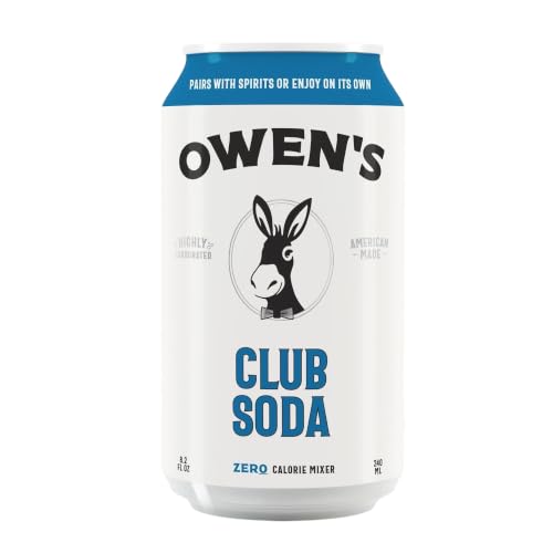 Image of Owen's Premium Non-Alcoholic Sparkling Cocktail and Mocktail Mixer, Drink Mixer for Cocktails, Mocktails, and Party Beverage, 24 Pack of 8.2 fl oz Cans (Club Soda)