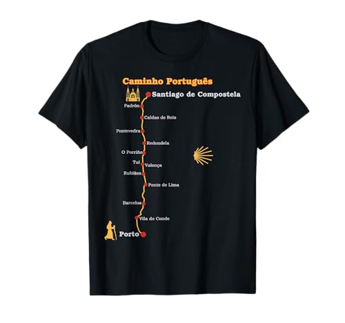 Ruta Caminho Português de Santiago Etapas Camino Portugues Camiseta