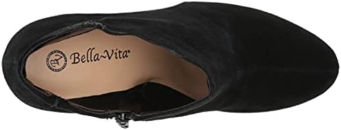 Bella Vita Women's Brennan Bootie Ankle Boot, Black Kidsuede Leather/Croco, 12 X-Wide | Image 4