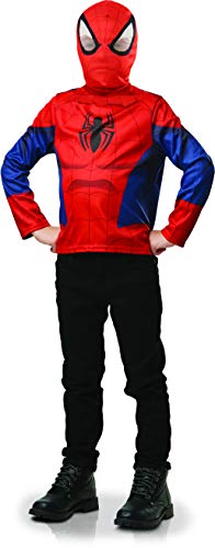 RUBIE'S SPIDER-MAN - Marvel officiel - Déguisement pour Enfant avec un Top Imprimé avec logo araignée Spider-man son Masque en Plastique - Taille Unique 5-8...