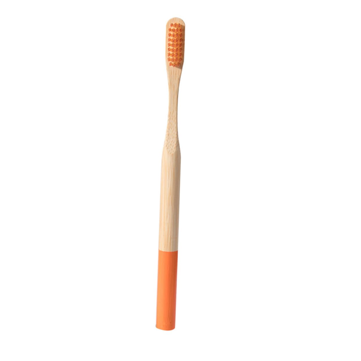 3 Set Spazzolino Da Denti Per Adulti Sensibile Ultra Morbido Spazzolini Da Denti Eco Scovolini Per Denti Spazzolino Manuale Spazzolino Da Denti Portatile Di Legno Orange 4 Pezzi*3