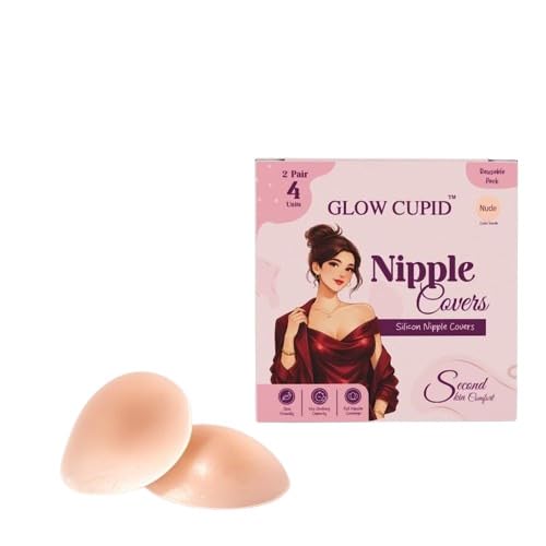 Reusable Silicone Nipple Covers, 4 Pieces, Skin-Friendly Adhesive, Invisible Bra Alternative for Backless and Strapless Wear Nude/Beige-image-46
