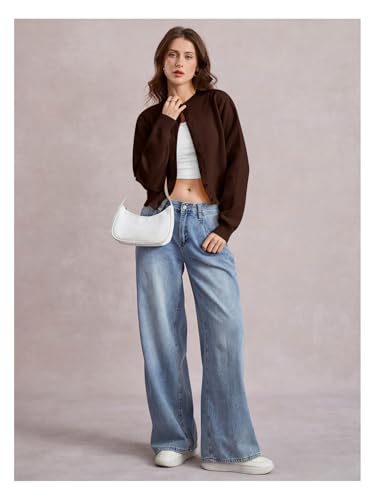 Image of SOLY HUX Women's Button Down Cropped Lightweight Cardigan Sweater Cute Fall Fashion 2026