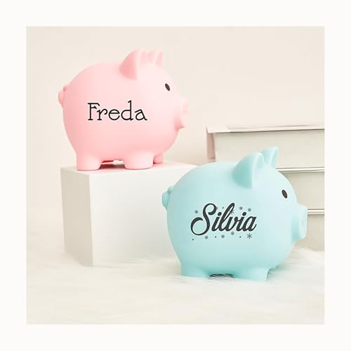 Personalized Piggy Bank for Kids, BUGMKCS Customized Silicone Piggy Bank with Name, Cute Toddler Piggy Bank for Boys and Girls, Durable Money Saving Box for Children, Cute Creative Gifts for Birthday