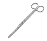 Metzenbaum Dissecting Scissors with Gold Rings- Long Slim Precision Scissors made of Medical Grade Premium Quality Stainless Steel (7' Straight Silver)