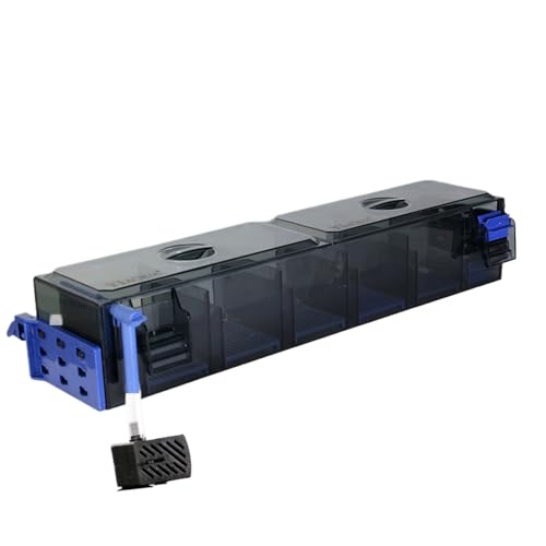 Jirrtco 壁掛けフィルター回収箱溢流フィルター強力なフィルター機能各フィルターに対応小型水槽半透明ケース防塵カバーと下部仕切り付き (6グリッド)