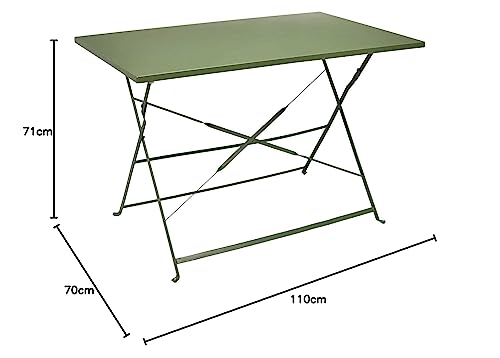 Table gain de place Palerme kaki 110x70 cm pliante pour studio