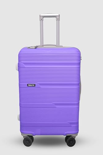 Image of ABS Hard Suitcase 66 CM Check in Luggage, Trolley Bag with Smooth 8 Wheel System Combination Lock and Strong Zipper | Carry On Travel Case for Air, Road and Weekend Trips | Purple