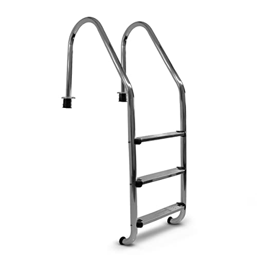 Paradies Pool® Edelstahl V2A Einhänge - Poolleiter Weitholm Tiefbecken für eingelassene Becken bis 120 cm Tiefe, Menge: 1