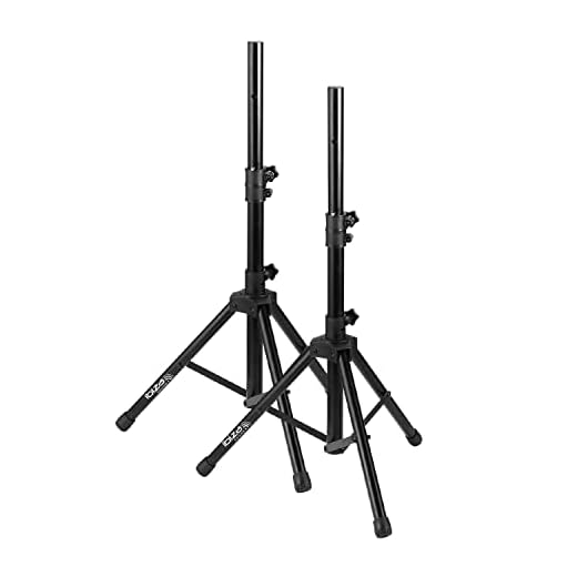 Ibiza - SS01B-MINI - 2 supporti per diffusori in alluminio da 1,20 m e 30 kg - Custodia per il trasporto inclusa - Nero