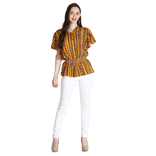 Image of GRECIILOOKS Printed Regular Fit Jeans Rayon One Piece Western Tops for Women Stylish