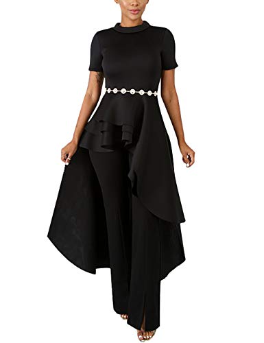 Lrady Womens Casual Shirt Dress High Low Irregular Ruffle Hem Blouse Asymmetrical Peplum Long Tunic Tops3