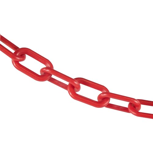 Image of Mr. Chain Plastic Barrier Chain, Red, 25 ft Length (50005-25)