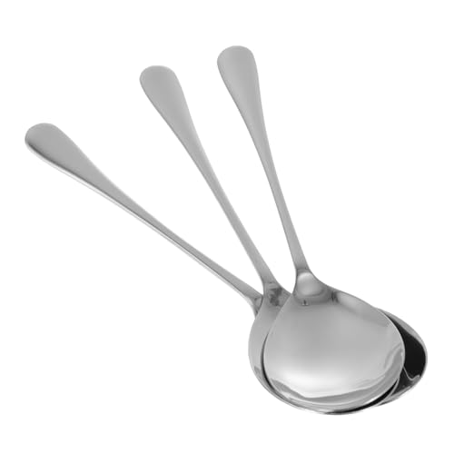 COLLBATH 3pcs Stainless Steel Serving Spoon Sugar Spoons Small Serving Spoons Mixing Spoons Steel Table Spoons Dinner Lunch Spoon Stirrer Spoon Serving Utensils Reusable Soup Spoon Silver