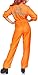 Lizxun Womens Orange Prisoner Halloween Cosplay Costume Men Escaped Jail Jumpsuit Inmate Uniform Roleplay Dress Up (Women Orange, L)