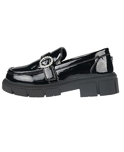 bebe Girl's Mary Jane Loafers Patent Platform Casual Black Uniform Shoes for Girls - Kids School Shoes Little Kid/Big Kid3