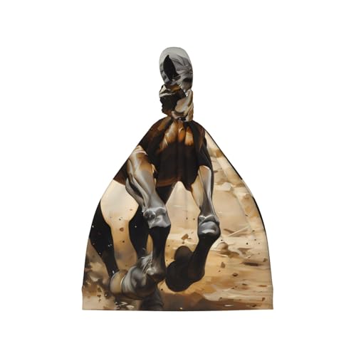 Western Horse Print Newborn Baby Hat, Soft Top Knotted Beanie Cap, Cute Infant Headwear for 0-6 Months Welcome Party Black