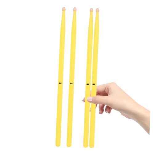 2 pares de baquetas de madera de maple color amarillo miniatura 1