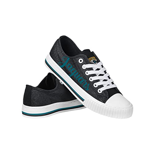 Image of FOCO Womens NFL Team Logo Ladies Fashion Color Glitter Low Top Canvas Sneakers Shoes