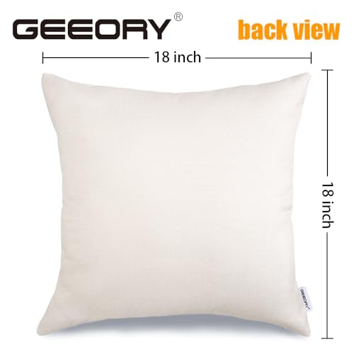 Geeory G604-18 Christmas Throw Pillow Covers 18X18 Inch Set Of 4, Xmas Trees Balls Santa Reindeer Joy Snowflakes Winter Holiday Farmhouse Decorative Cushion Cases thumb #5