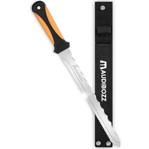 guogiyala Dämmstoffmesser - 28 cm Edelstahlklinge mit Nylontasche Zum Schneiden von Steinwolle und Dämmstoffen Dämmstoffschneider und Styropor