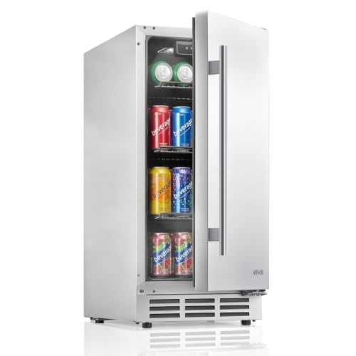 Image of VEVOR Outdoor Beverage Refrigerator, 15 Inch Undercounter Drink Fridge